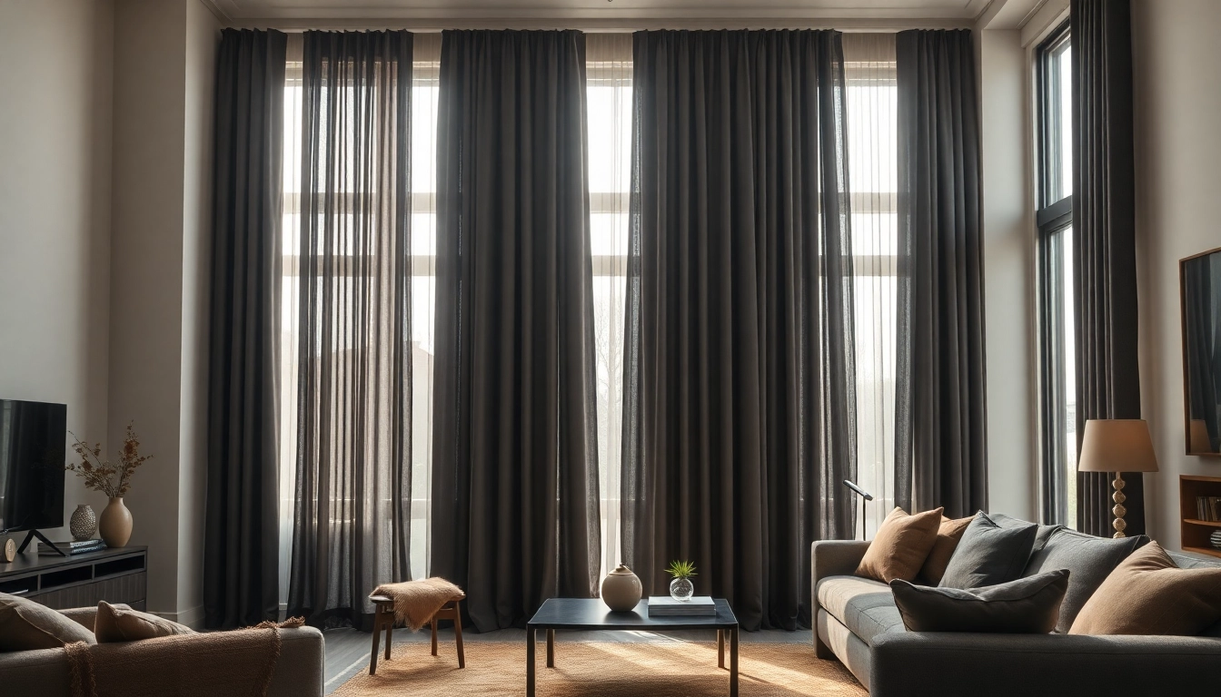 Verduisterende gordijnen in een stijlvolle woonkamer met elegant decor en natuurlijke verlichting.