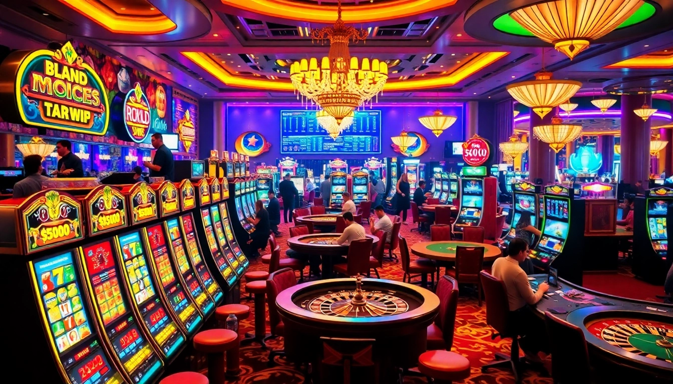 Engaging players enjoying slot depo 5k in a vibrant casino atmosphere filled with excitement.