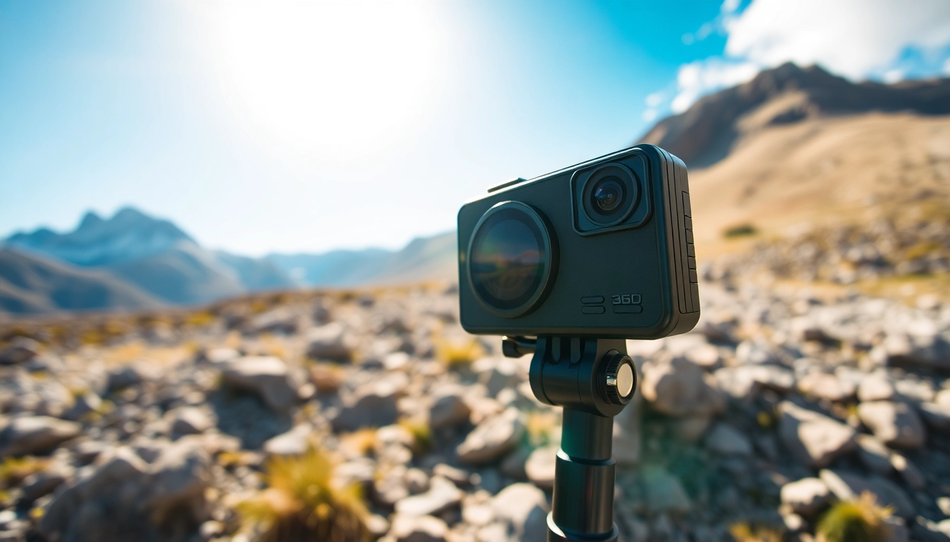 Capture dynamic scenes with the Insta360 X5, showcasing its sleek design and panoramic capabilities.