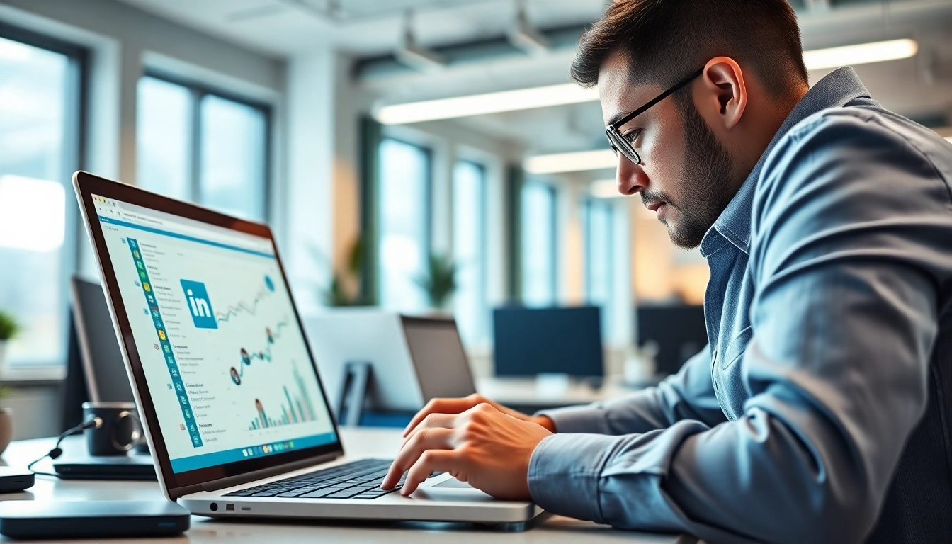 Engaging analysis with linkedin email scraper in modern office environment.