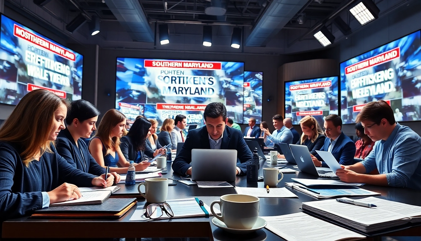 Cover breaking news on https://southernmarylandchronicle.com with reporters in an active newsroom