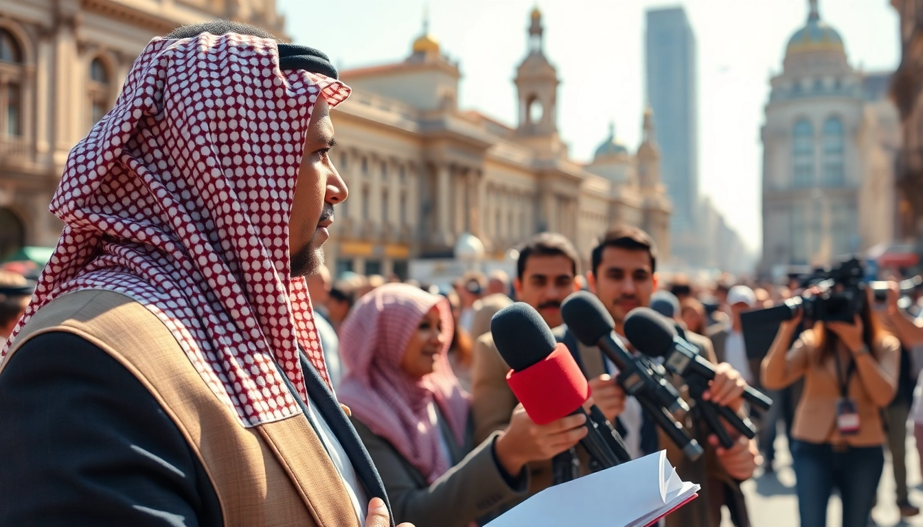 السعودية وادي يسلط الضوء على صحفي يتفاعل مع الأخبار المهمة في البلاد.