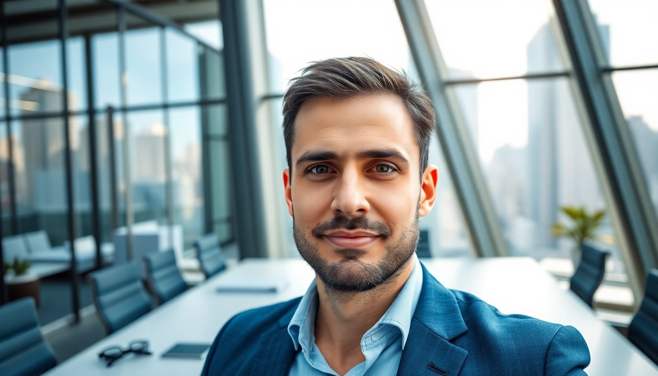 Dinis Guarda showcasing leadership in a professional office environment