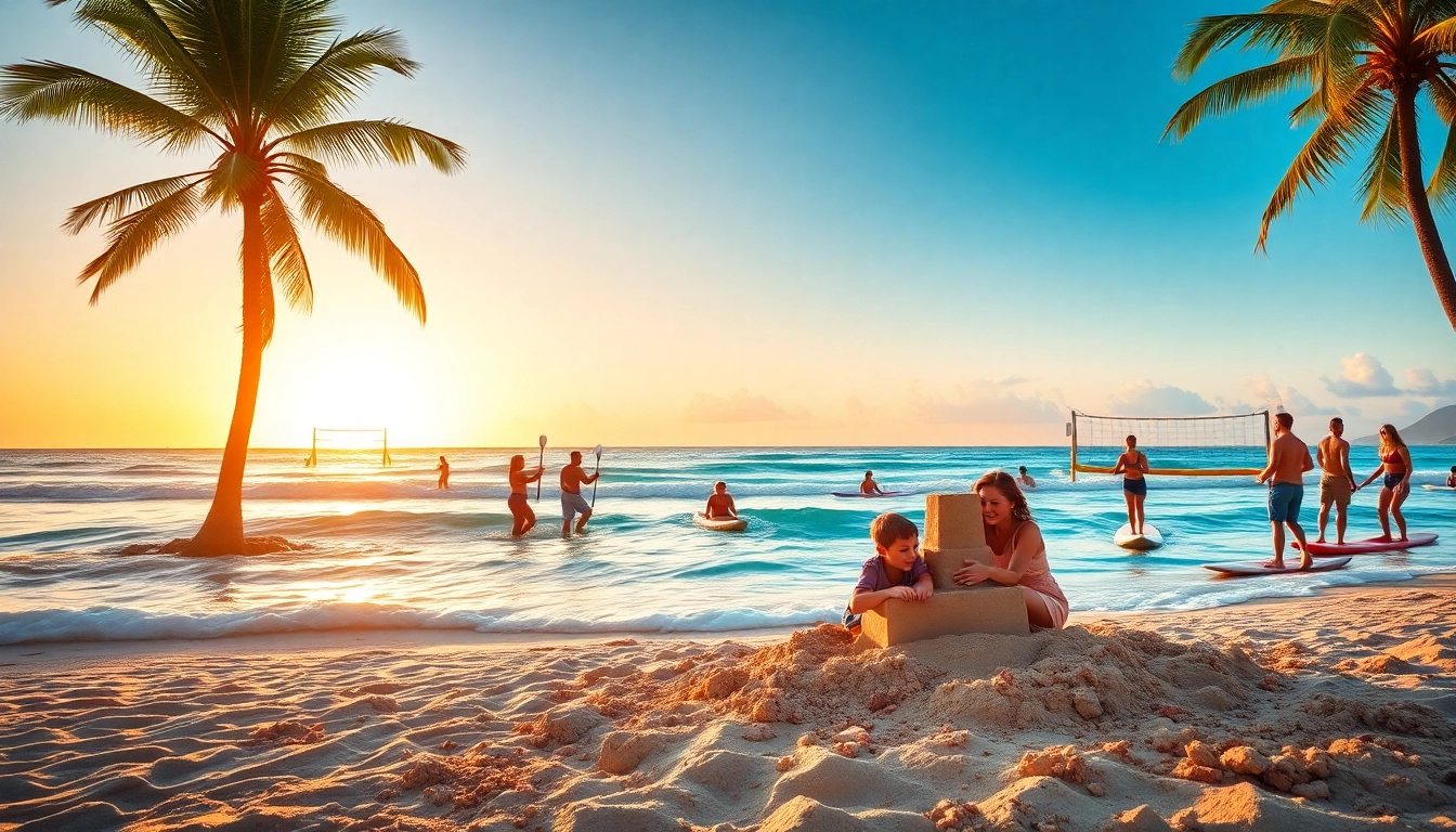 Engaging travel scene showcasing interactions at http://datanisle.com on a vibrant beach at sunset.