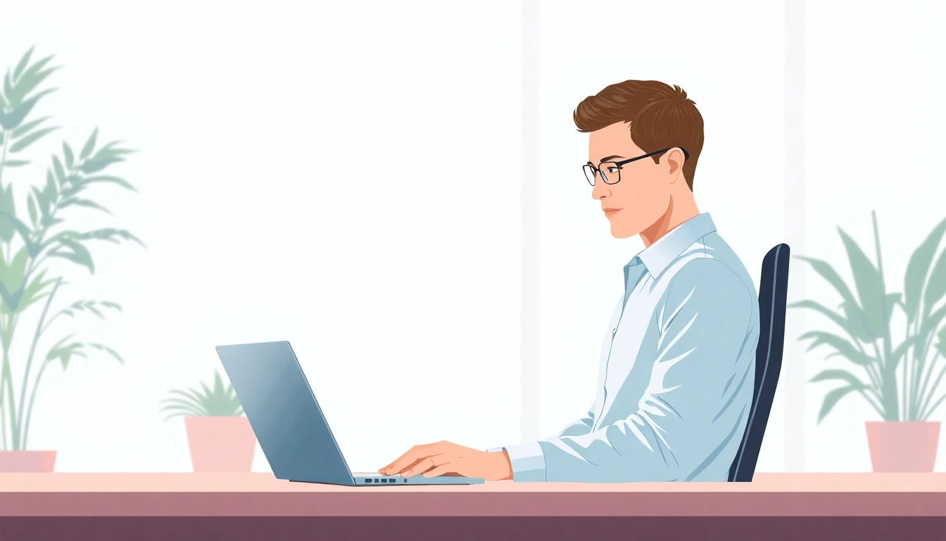 Person utilizing ergonomic posture support at a desk, enhancing work comfort.