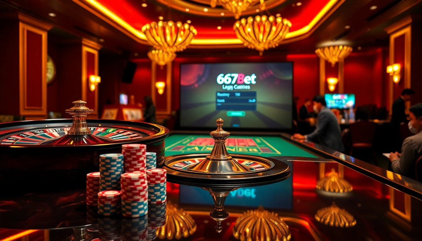 Excited players engaging in a round of roulette while accessing 667bet Login on a sleek device.