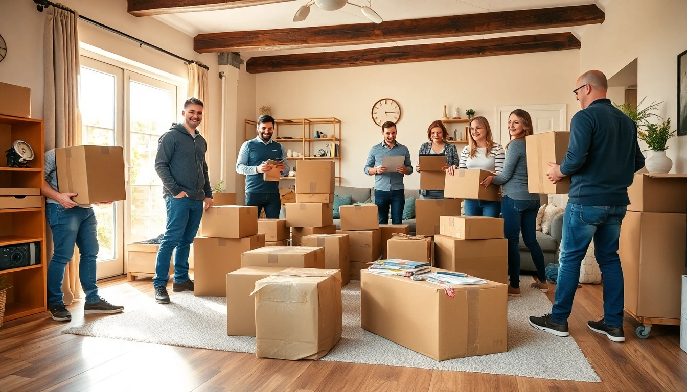 Efficient removals company Cheltenham team packing a home in a bright, welcoming environment.