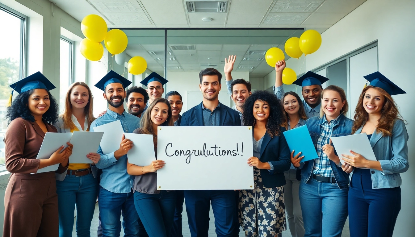 Celebration of hbo Diploma kopen achievement in a professional setting.