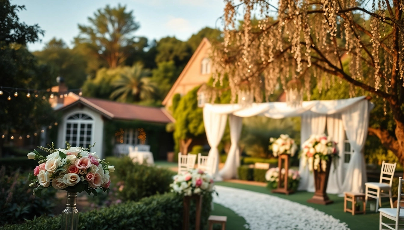 Captivating Weddings Venue with elegant floral arrangements and romantic ambiance in lush garden setting.