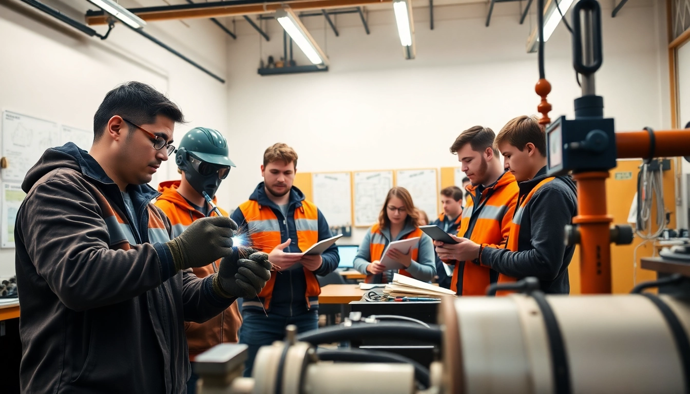 Students honing skills at a trade school in Tennessee during an engaging training session.
