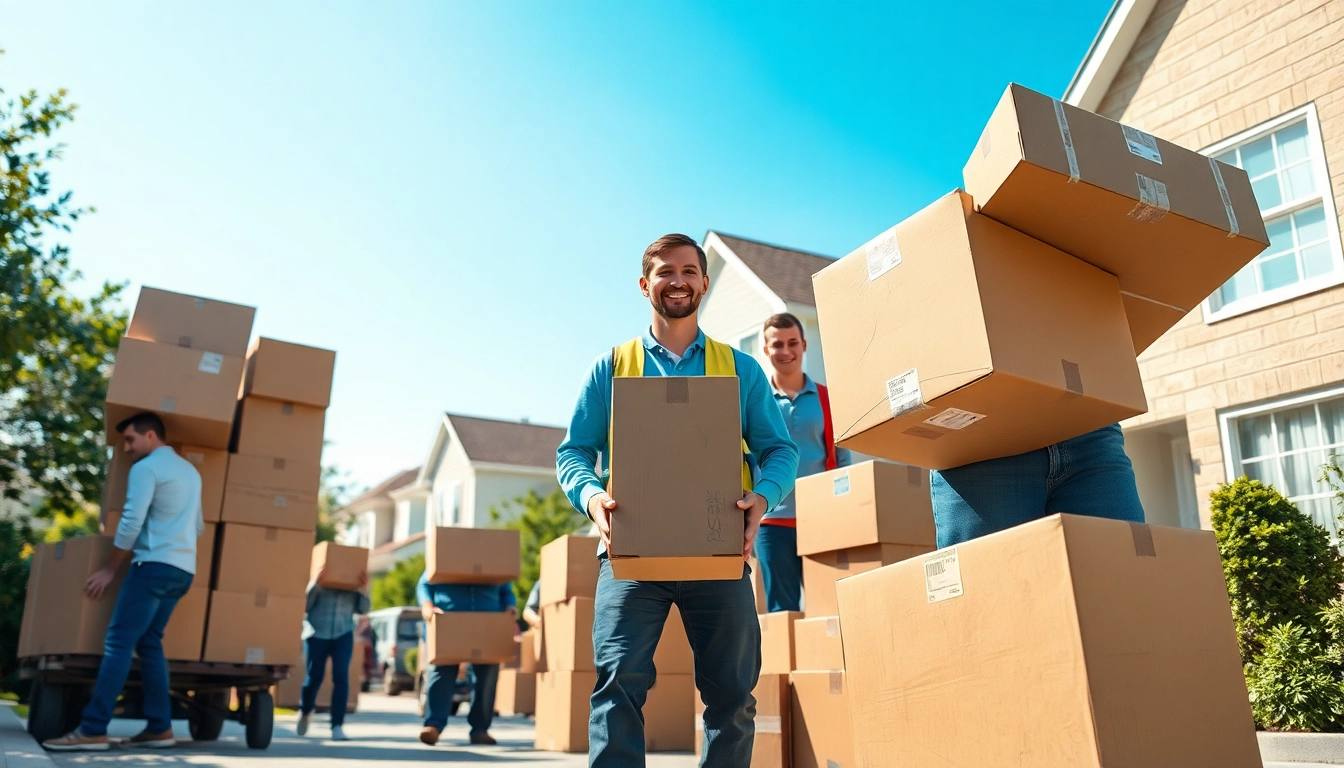 Movers and packers expertly handling a residential move with care and efficiency.