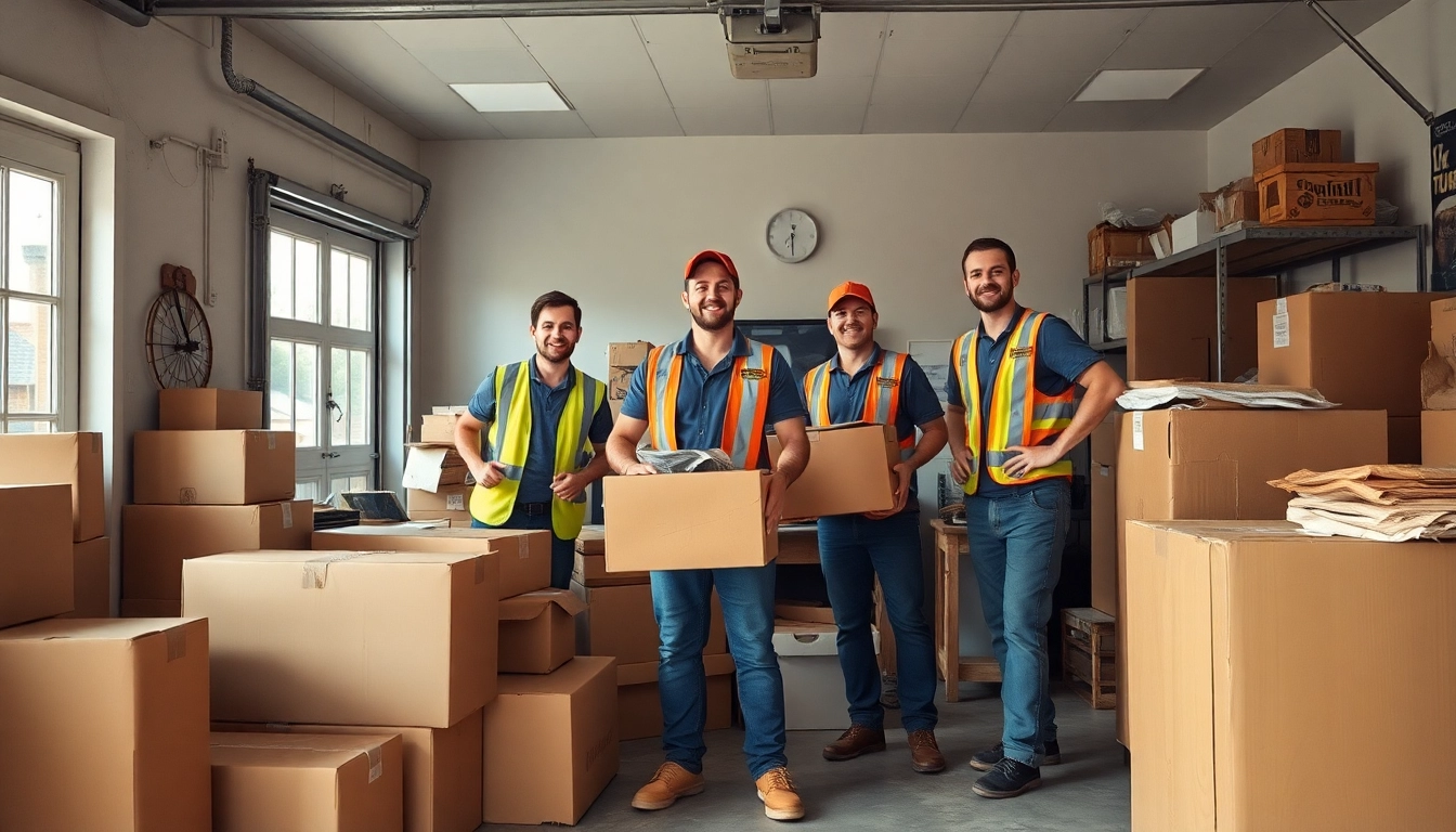 Efficient junk removal by https://myeasyjunkremoval.com team in a cluttered garage.