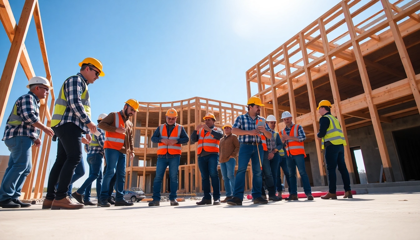 Construction apprenticeship with diverse apprentices collaborating on a building site.