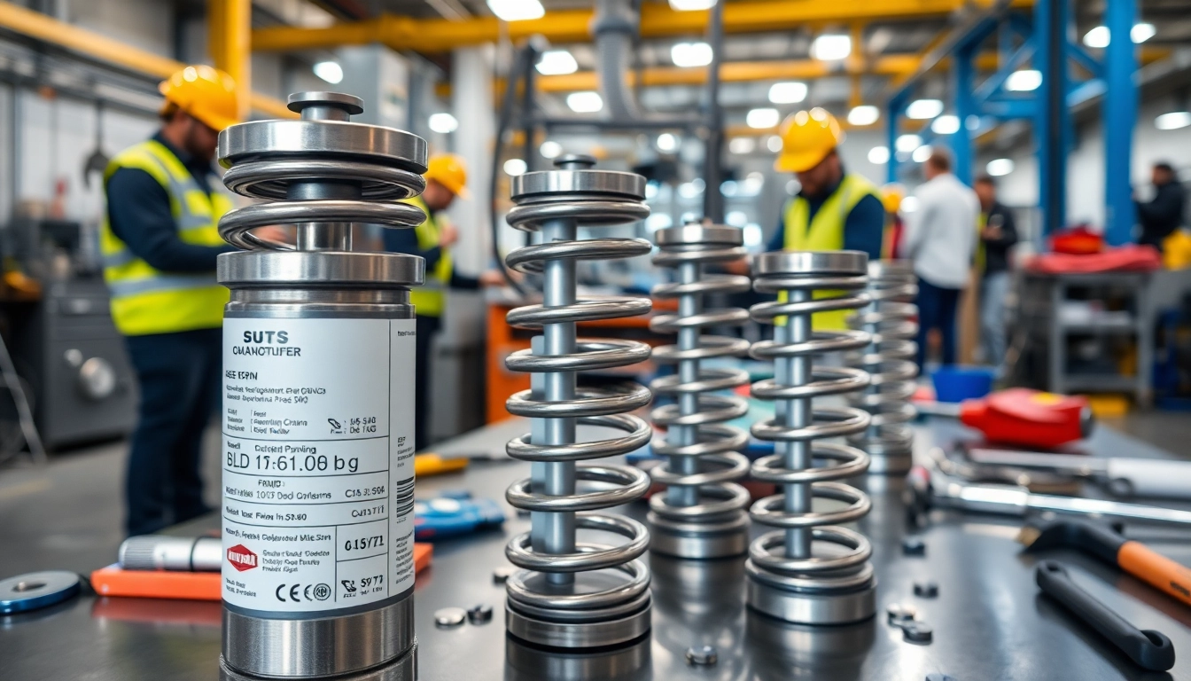 Gas Spring Manufacturer showcasing precision-engineered gas springs in a modern manufacturing setting.