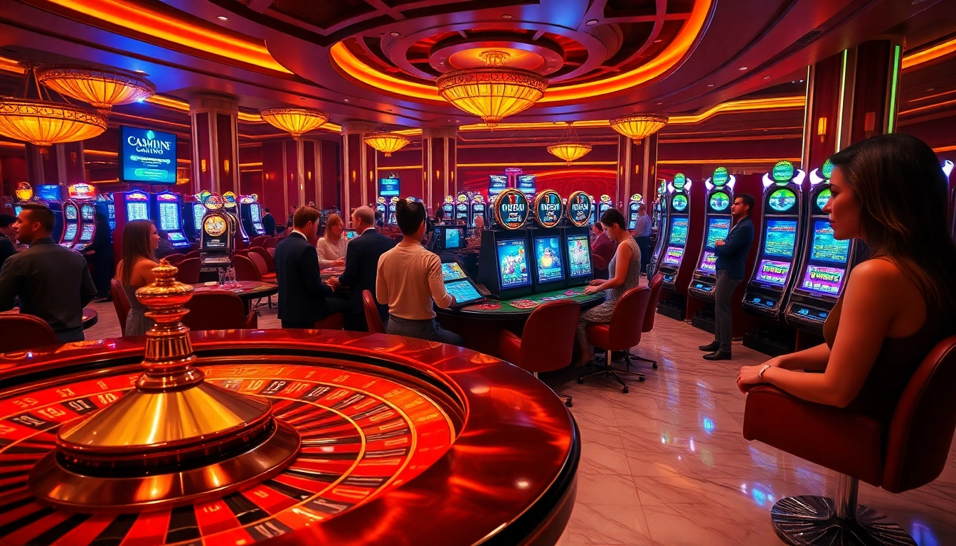 Experience thrilling games and excitement at https://okwin68.net/: a luxurious casino scene.