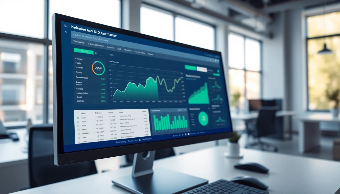 Analyze your rankings with the SEO Rank Tracker displayed on a sleek interface.