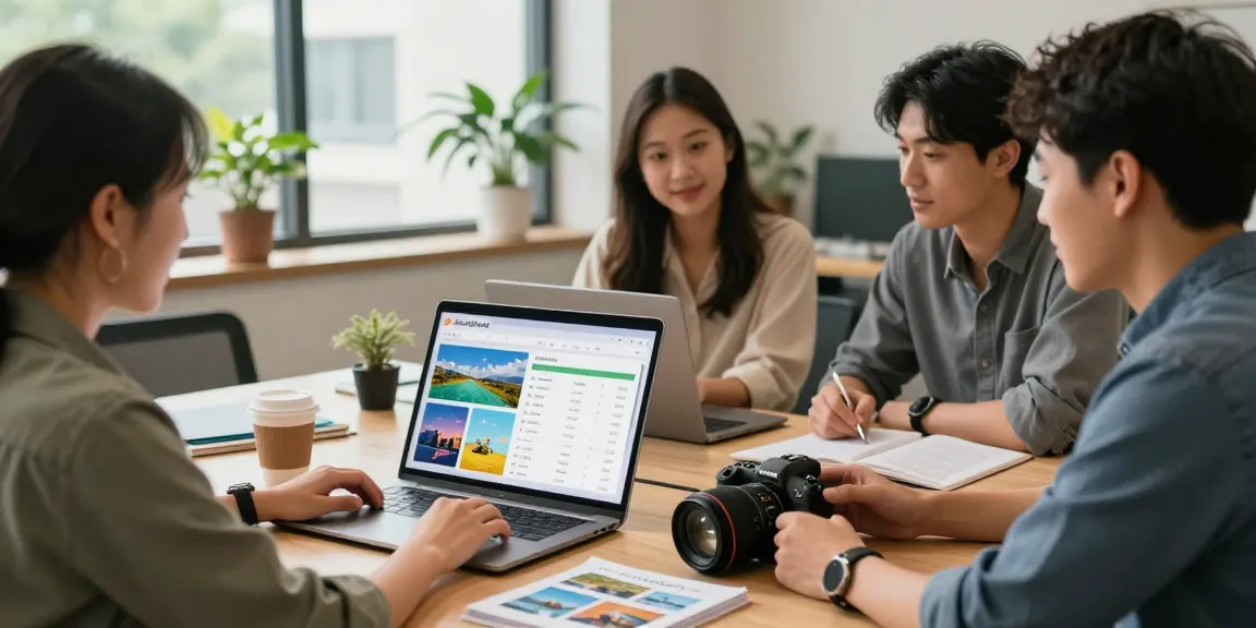 Travel advisors exploring JourneyFuse as a Travefy alternative in a modern office setting.