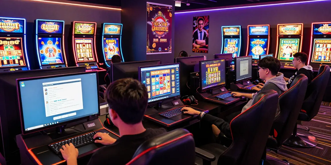 Exciting slot gacor gaming scene showcasing diverse players engaged in vibrant online casino experience.
