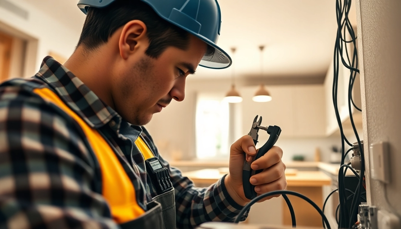 Experienced electrician west vancouver performing electrical repairs in a modern kitchen.