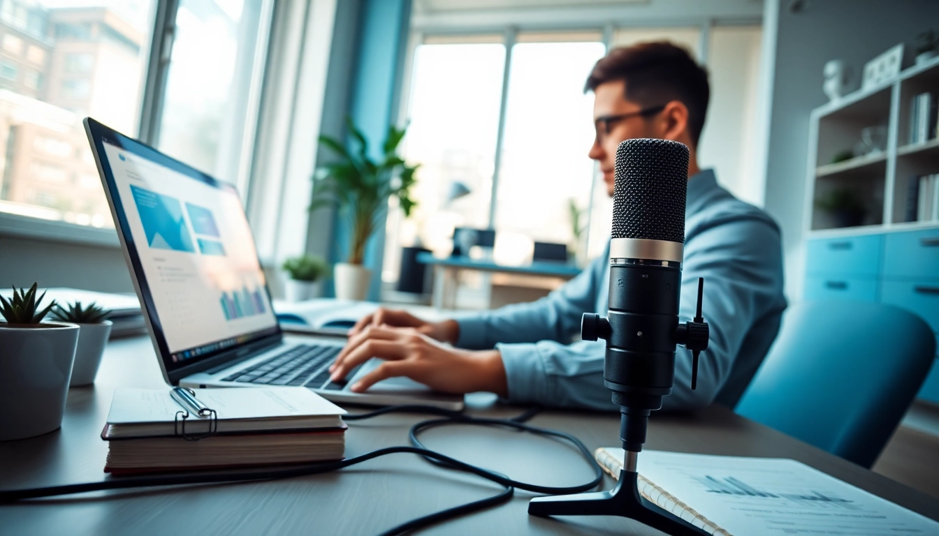 MV88 microphone used in a professional digital marketing workspace for audio capture.