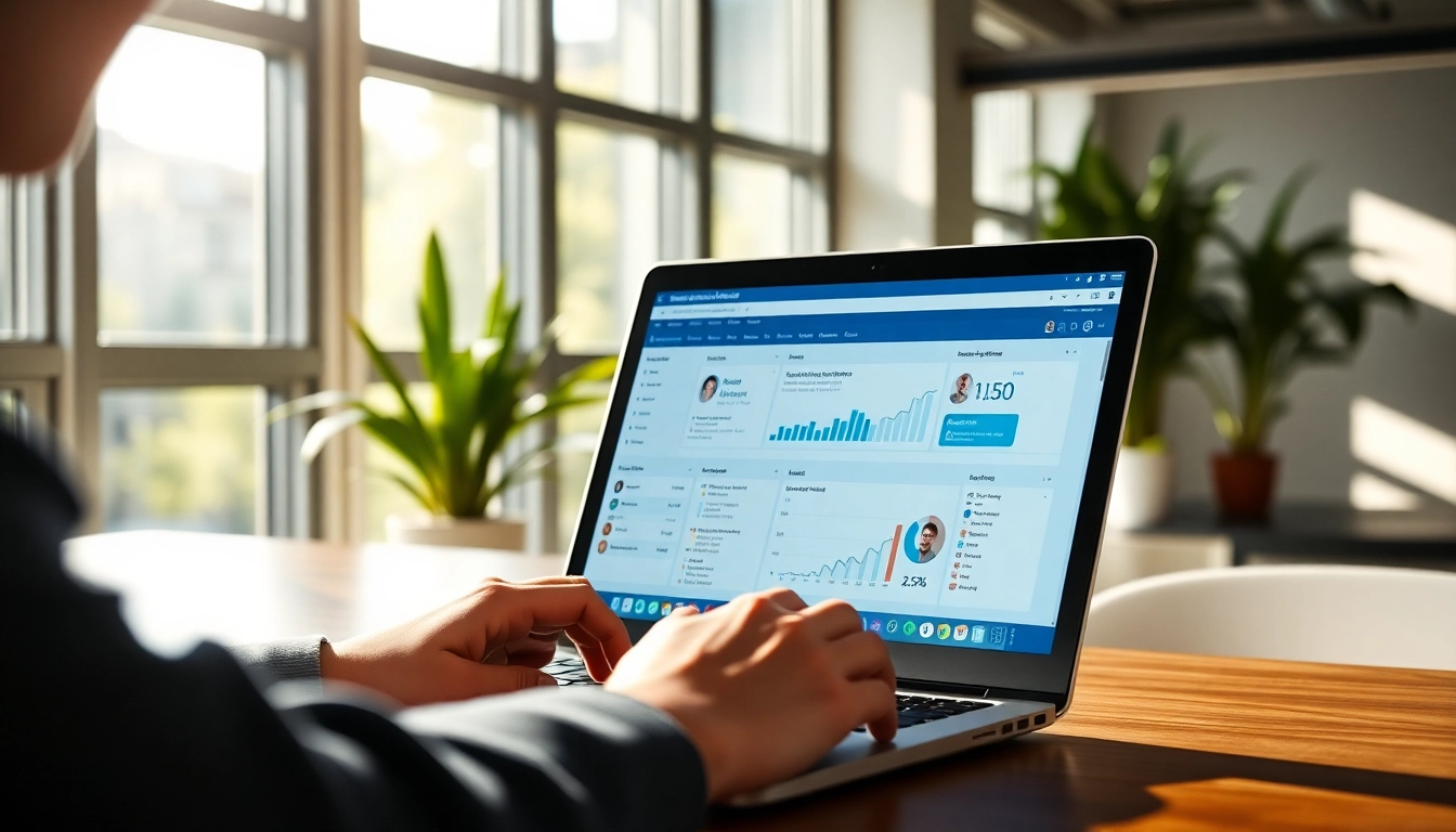 Using a linkedin scraper tool for data analysis in a modern office