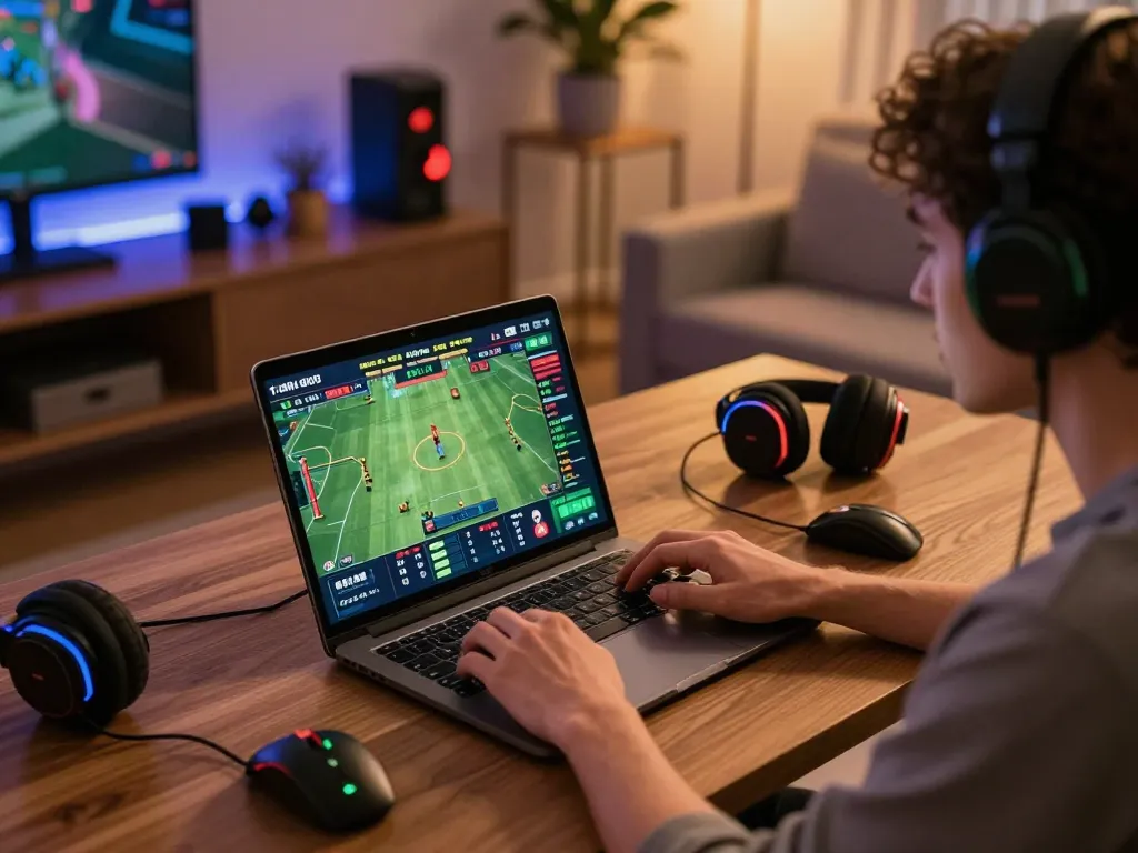 EE88 online betting scene with user analyzing live odds and statistics for strategic gameplay.
