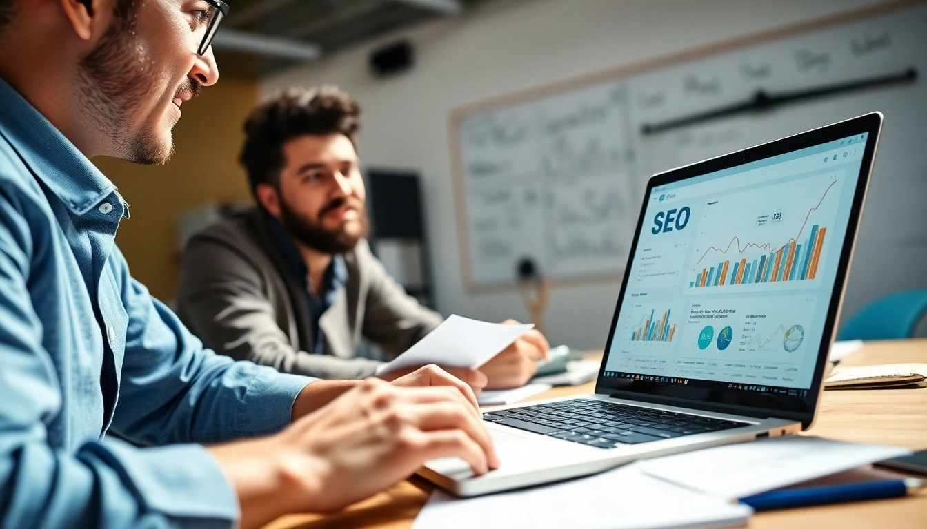 Beratung zu SEO mit einem Experten in einer professionellen Umgebung, die Strategien zur seo beratung diskutieren.