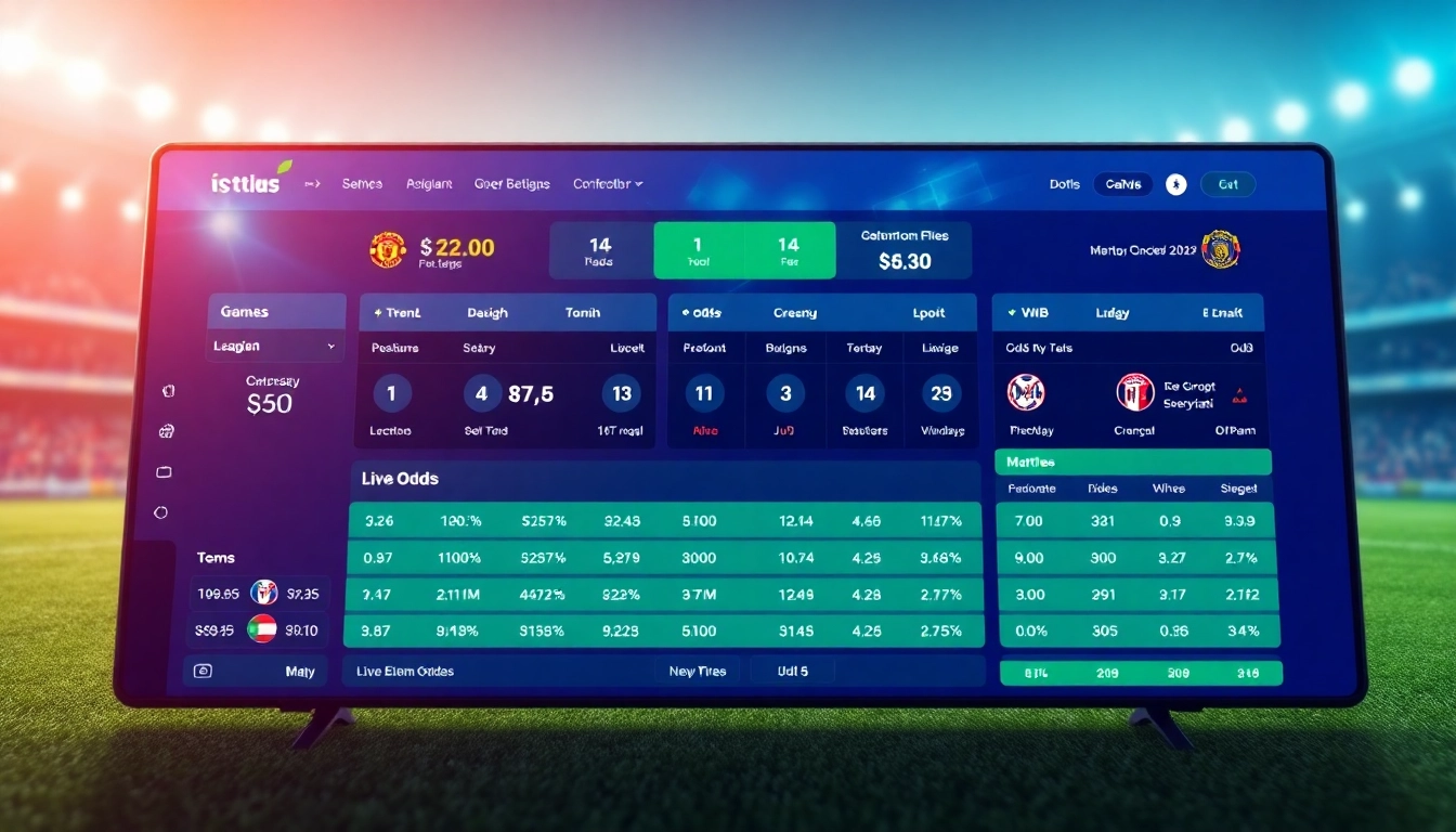 Dynamic display of tỷ lệ kèo on a football betting platform interface with live odds updates.
