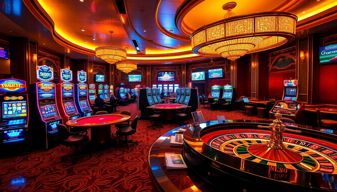 Exciting gambling scene showcasing MK8's vibrant casino atmosphere with lively players and premium betting options.