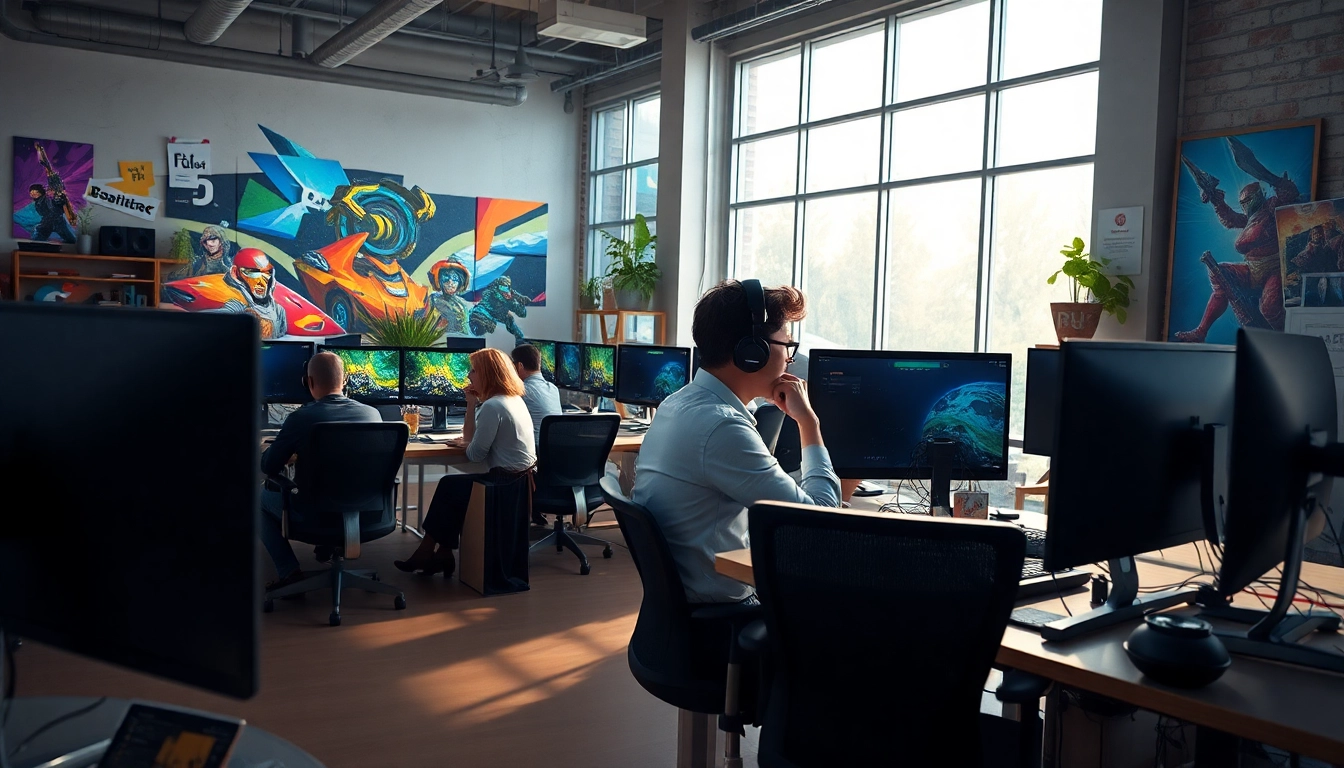Engage with the innovative environment of https://www.trilgameshproject.com's game development studio.