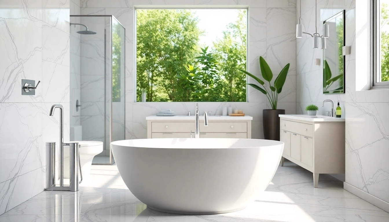 Revamp your space with bathroom renovations near me showcasing luxurious design and modern fixtures.