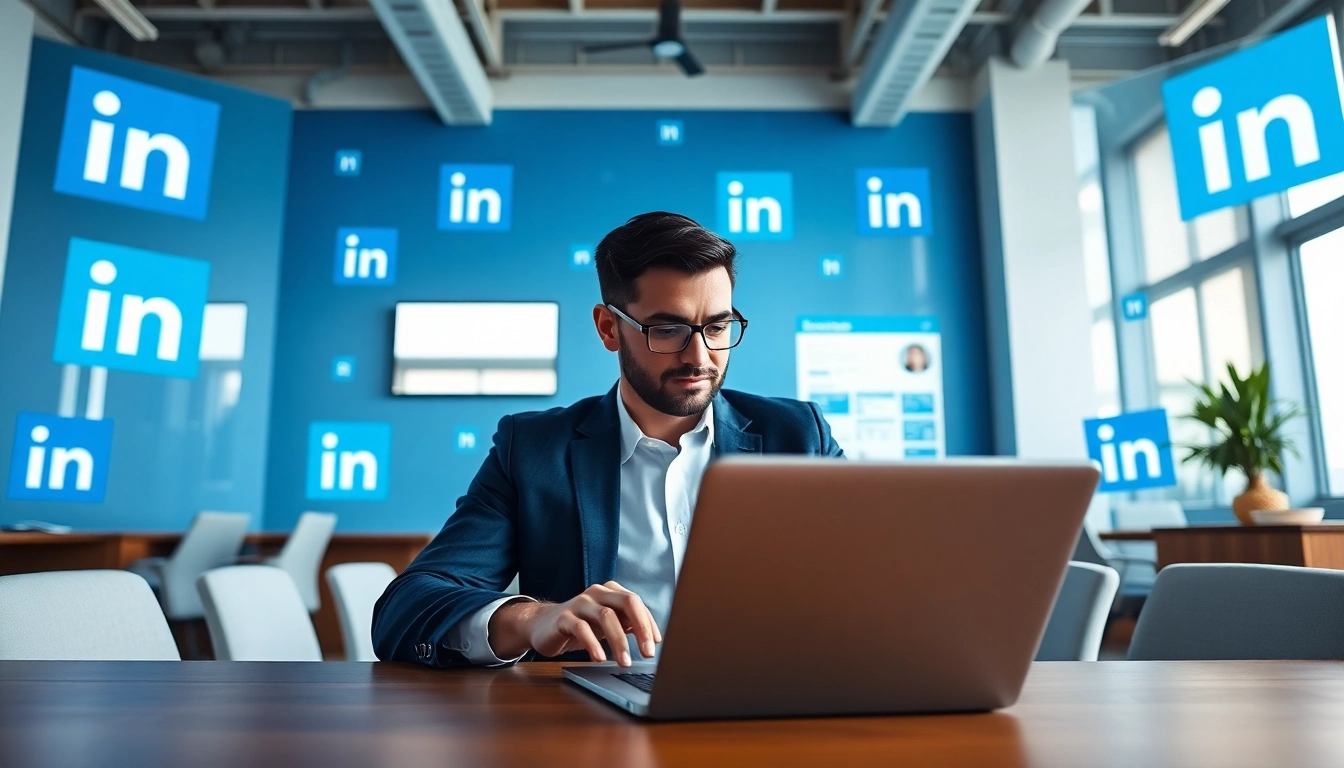 Engaging on a laptop about how to Rent LinkedIn Account in a professional setting.