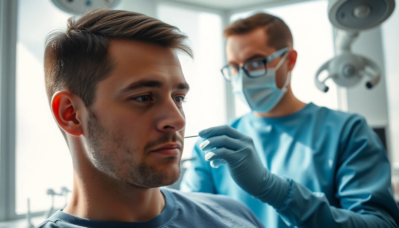 Patient receiving hair transplant treatment at a leading hair transplant london clinic with a skilled surgeon.