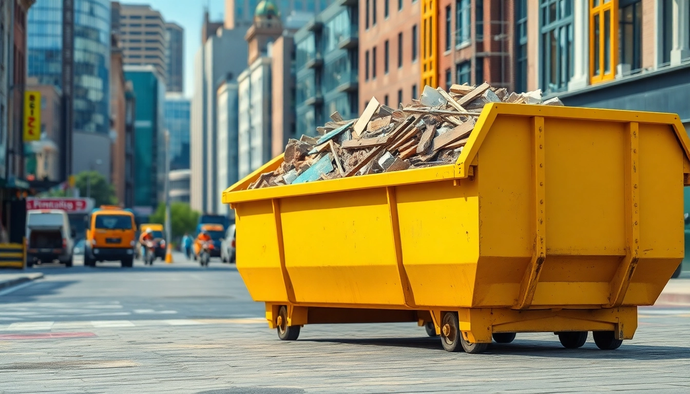 Monster Skips providing efficient waste disposal solutions in an urban environment.
