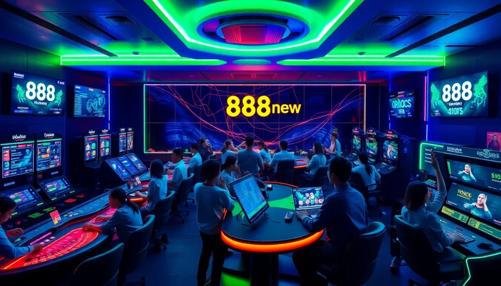 Experience the vibrant gaming atmosphere at 888new with exciting players and modern technology.