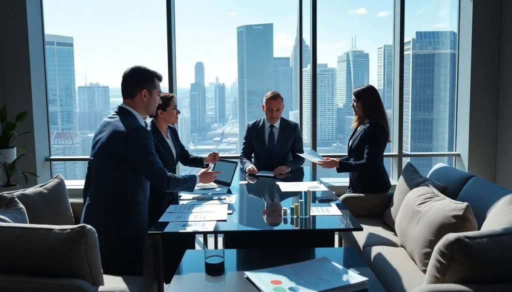 Real estate international agents collaborating in a modern office environment enhancing their negotiation strategies.