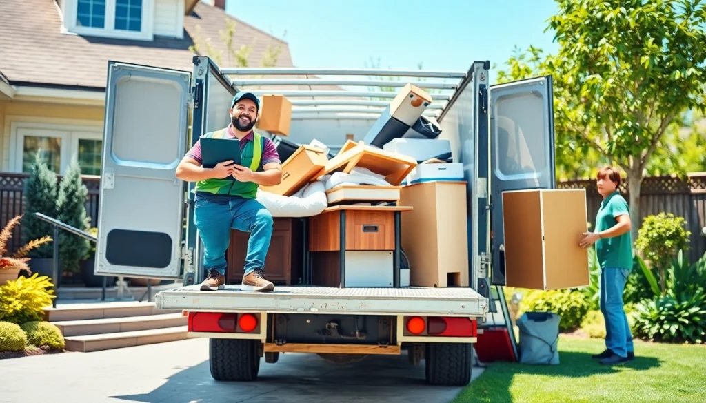 Efficient junk removal process demonstrated by Myeasyjunkremoval.com team in a clean environment.