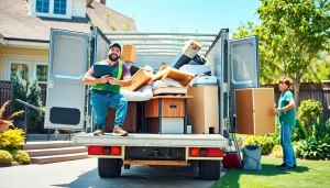 Efficient junk removal process demonstrated by Myeasyjunkremoval.com team in a clean environment.