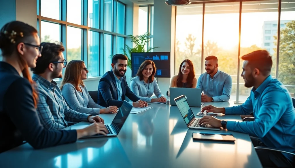 HERO Managed Services team collaborating on innovative IT solutions in a modern office.