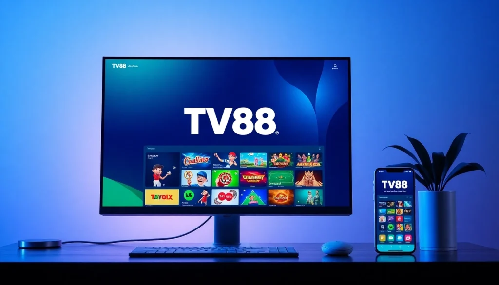 TV88 online betting platform interface showcasing diverse gaming options and user-friendly design.
