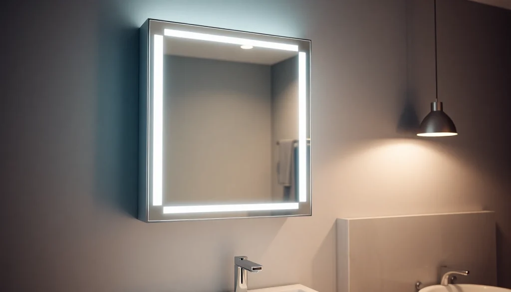 Präsentieren Sie den sonni Spiegelschrank in einem modernen Badezimmer mit LED-Beleuchtung.