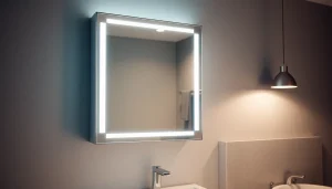 Präsentieren Sie den sonni Spiegelschrank in einem modernen Badezimmer mit LED-Beleuchtung.