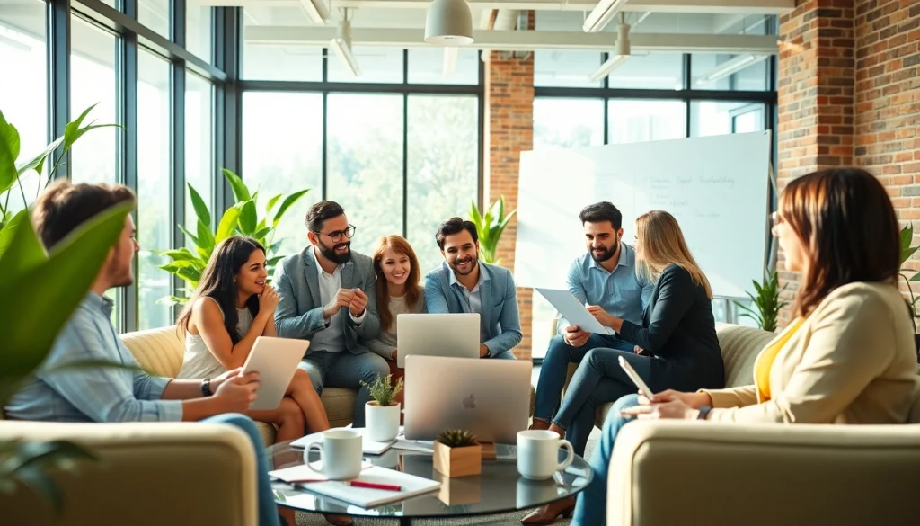 Brainstorming session at Www.valenciakey.com highlighting teamwork in a modern office.