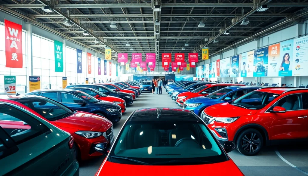 Visitors admiring striking vehicles at an Auto Cars Show, showcasing excitement and diversity.
