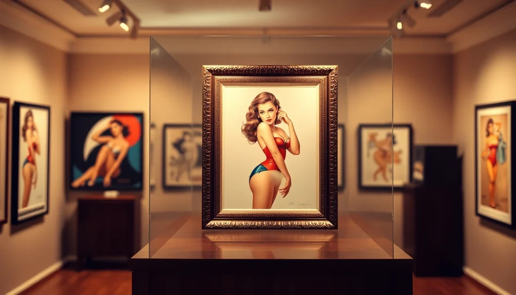 Showcase of classic pin-up art by Alberto Vargas at https://www.esquirevargas.com featuring vibrant colors and elegant framing.