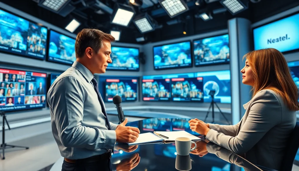 تقديم أخبار عاجلة من https://saudiwadi.com في استوديو حديث لأخبار السعودية