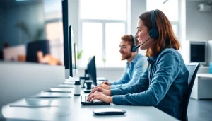 Engage in computer support and services with a professional technician assisting a client.