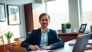 Consultation scene showing a family law attorney from https://www.fanninglawllc.com working in a warm, inviting office.