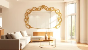 Enhance your space with bespoke mirrors from https://merithome.co.uk, displayed in a bright living room setting.