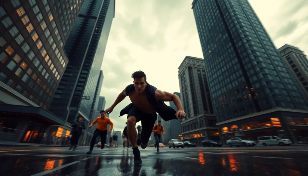 Experience the excitement of an action-packed thriller chase through a dynamic urban landscape.